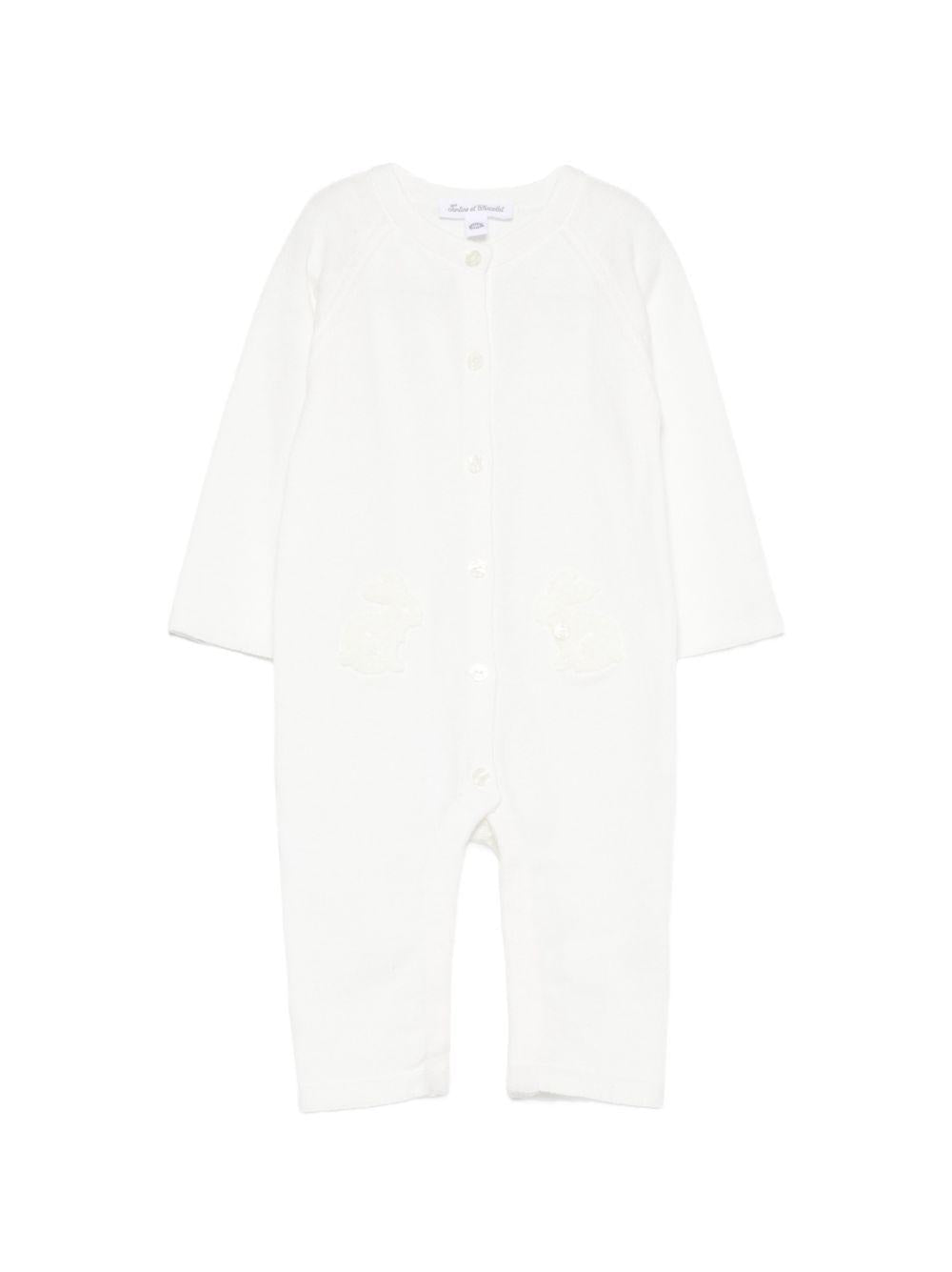 Tutina per neonata Tartine & Chocolat bianca con ricamo - Rubino Kids