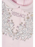 Tutina per neonata Versace Kids rosa con stampa a fiori - Rubino Kids