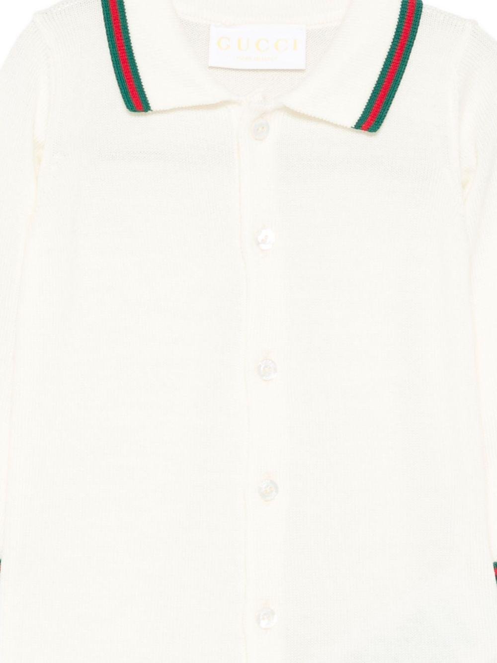 Tutina per neonati Gucci Kids bianca opaca con colletto polo - Rubino Kids