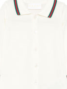 Tutina per neonati Gucci Kids bianca opaca con colletto polo - Rubino Kids