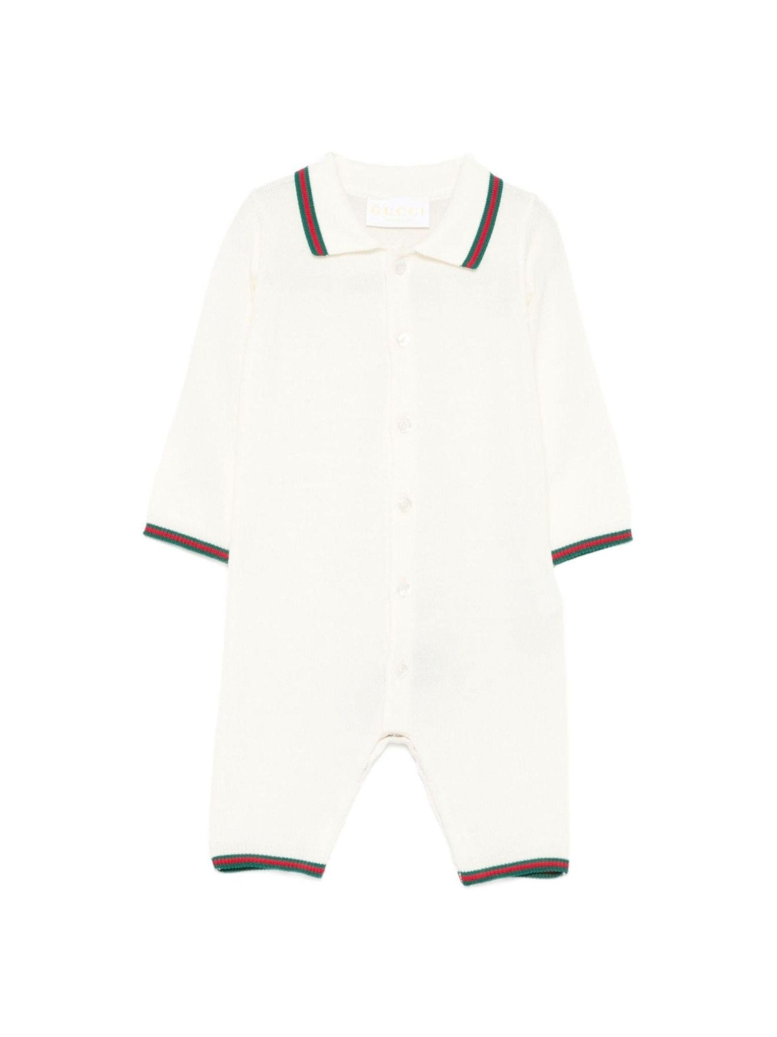 Tutina per neonati Gucci Kids bianca opaca con colletto polo - Rubino Kids