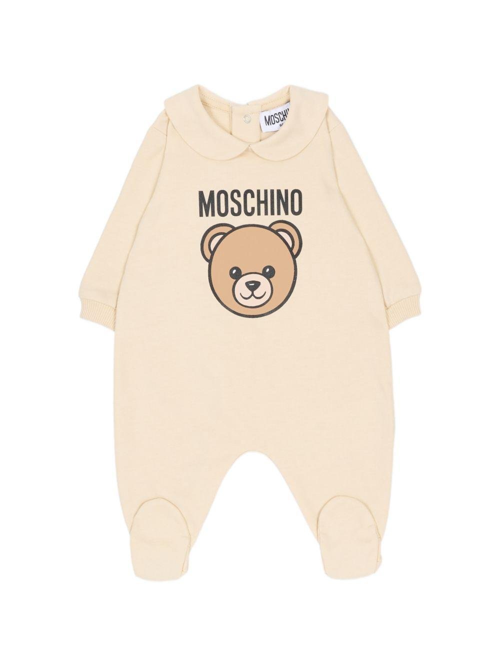 Tutina per neonati Moschino Kids beige con Teddy Bear - Rubino Kids