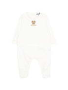 Tutina per neonati Moschino Kids bianca con colletto alla Peter Pan - Rubino Kids