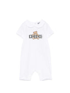 Tutina per neonati Moschino Kids bianca con colletto alla Peter Pan - Rubino Kids