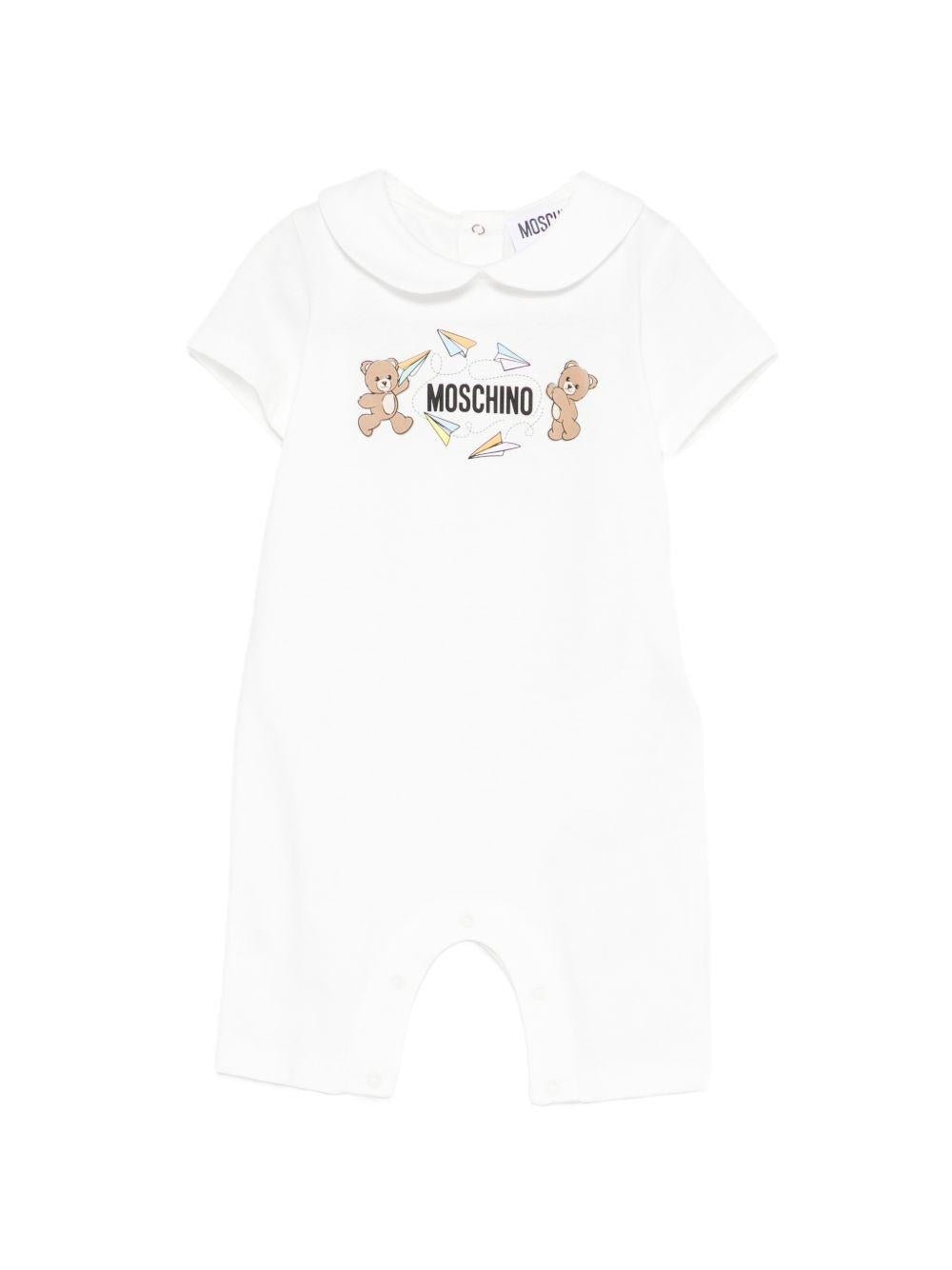 Tutina per neonati Moschino Kids bianca con stampa Teddy Bear - Rubino Kids