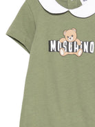 Tutina per neonati Moschino Kids verde con colletto alla Peter Pan - Rubino Kids
