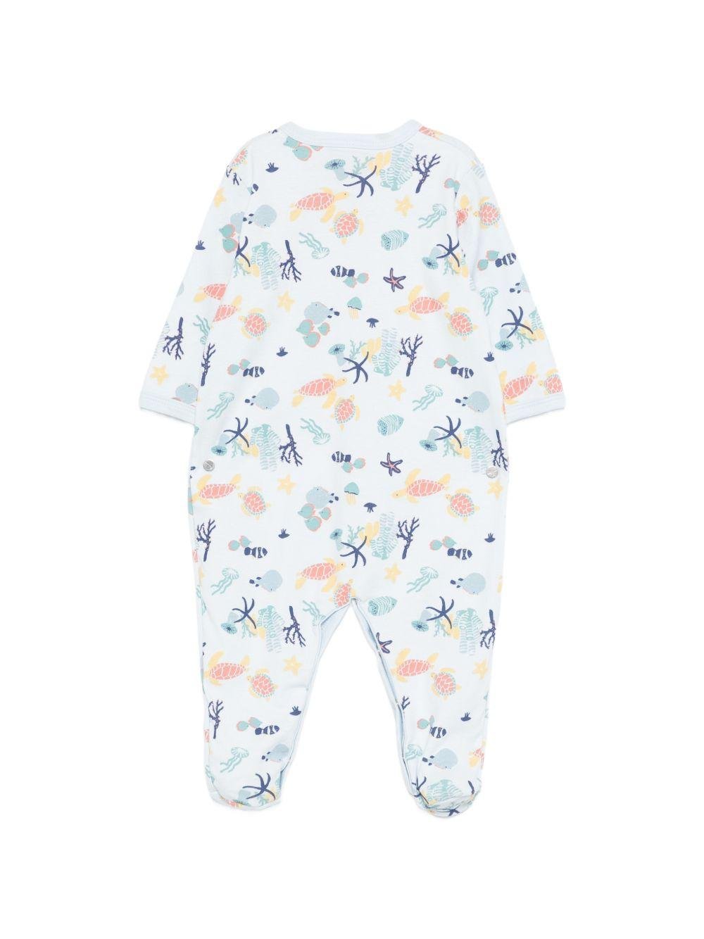 Tutina per neonati Petit Bateau azzurra con stampa grafica multicolore - Rubino Kids