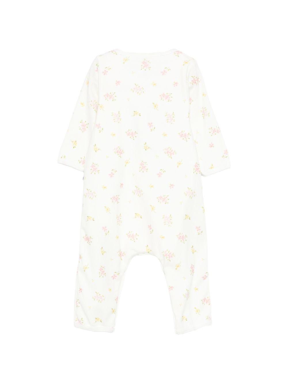 Tutina per neonati Petit Bateau bianca con stampa floreale - Rubino Kids