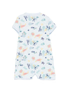 Tutina per neonati Petit Bateau bianca con stampa grafica all - over - Rubino Kids