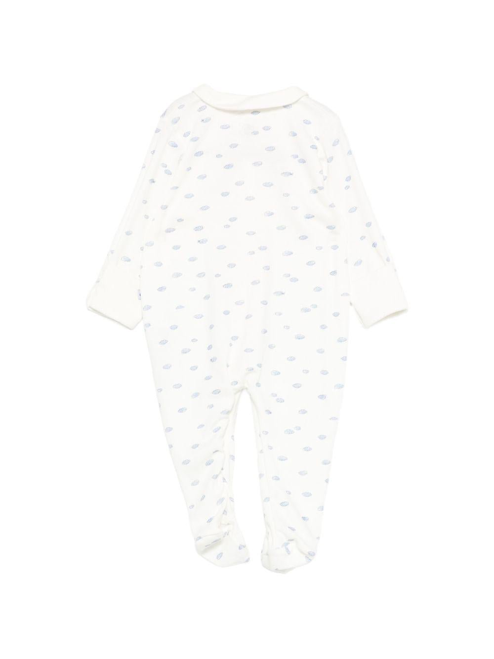 Tutina per neonati Petit Bateau bianca con stampa grafica all - over - Rubino Kids
