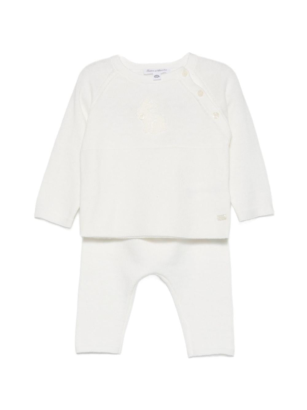 Tutina per neonati Tartine & Chocolat bianco con dettaglio a coniglio - Rubino Kids