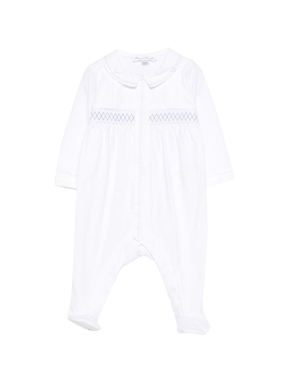 Tutina per neonati Tartine & Chocolat bianco con dettaglio con punto smock - Rubino Kids