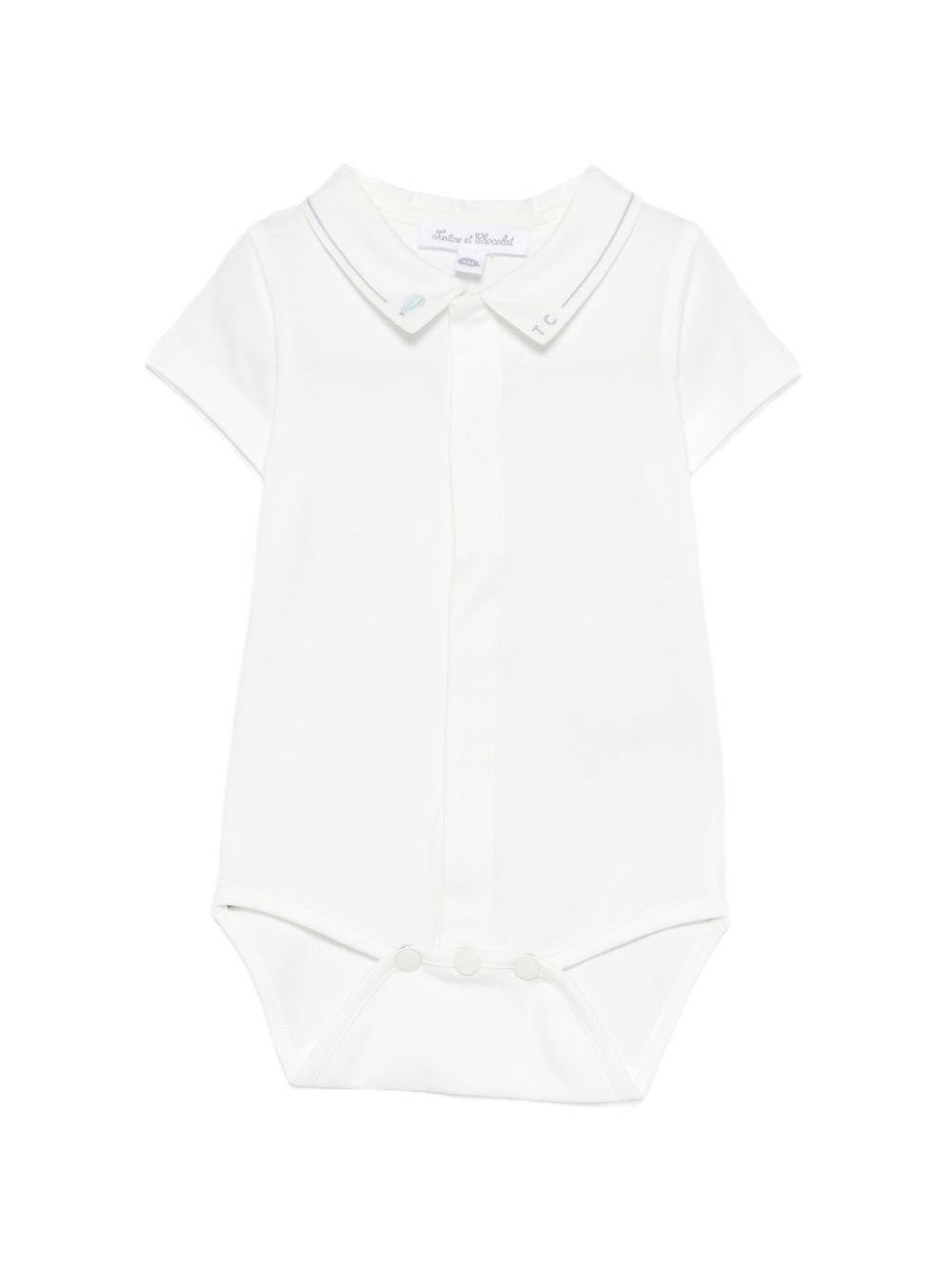 Tutina per neonati Tartine Et Chocolat bianca con dettagli ricamati - Rubino Kids