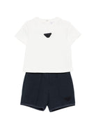 Tutina per neonato Emporio Armani Kids bianco con applicazione - Rubino Kids