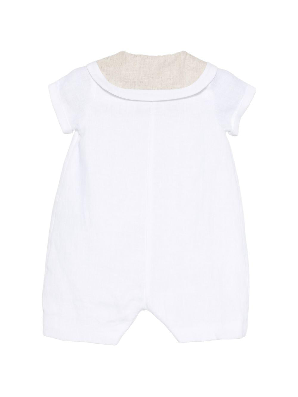 Tutina per neonato La Stupenderia bianca con cravatta con fiocco - Rubino Kids