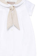 Tutina per neonato La Stupenderia bianca con cravatta con fiocco - Rubino Kids