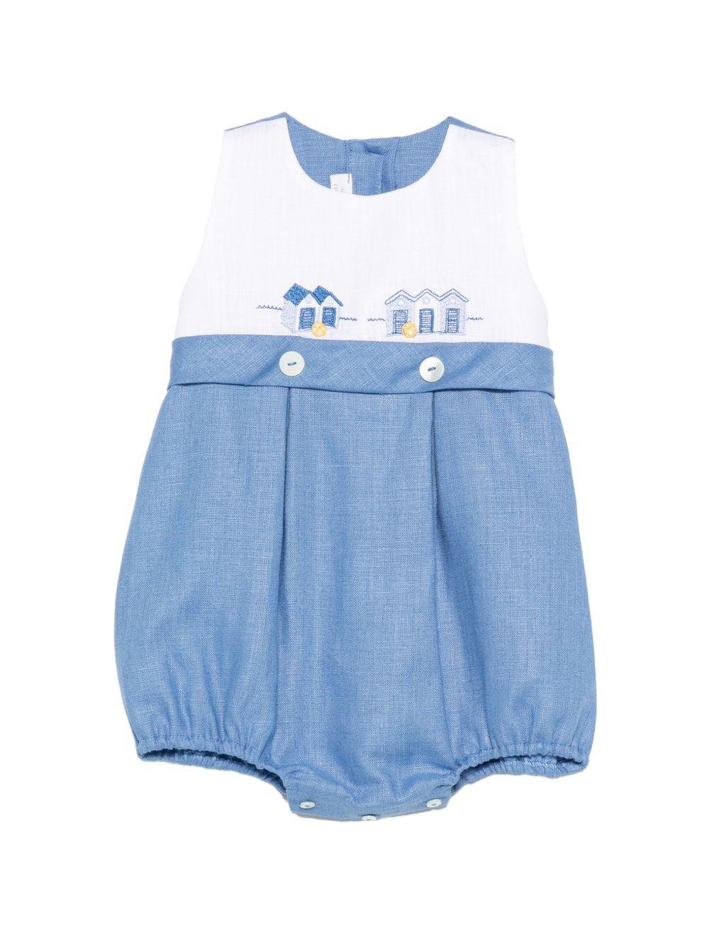 Tutina per neonato Mariella Ferrari azzurra con decorazione ricamata - Rubino Kids
