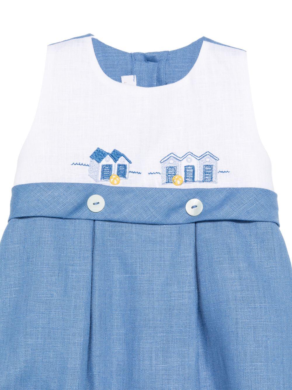 Tutina per neonato Mariella Ferrari azzurra con decorazione ricamata - Rubino Kids