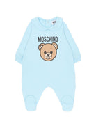 Tutina per neonato Moschino Kids azzurra con stampa Teddy Bear - Rubino Kids