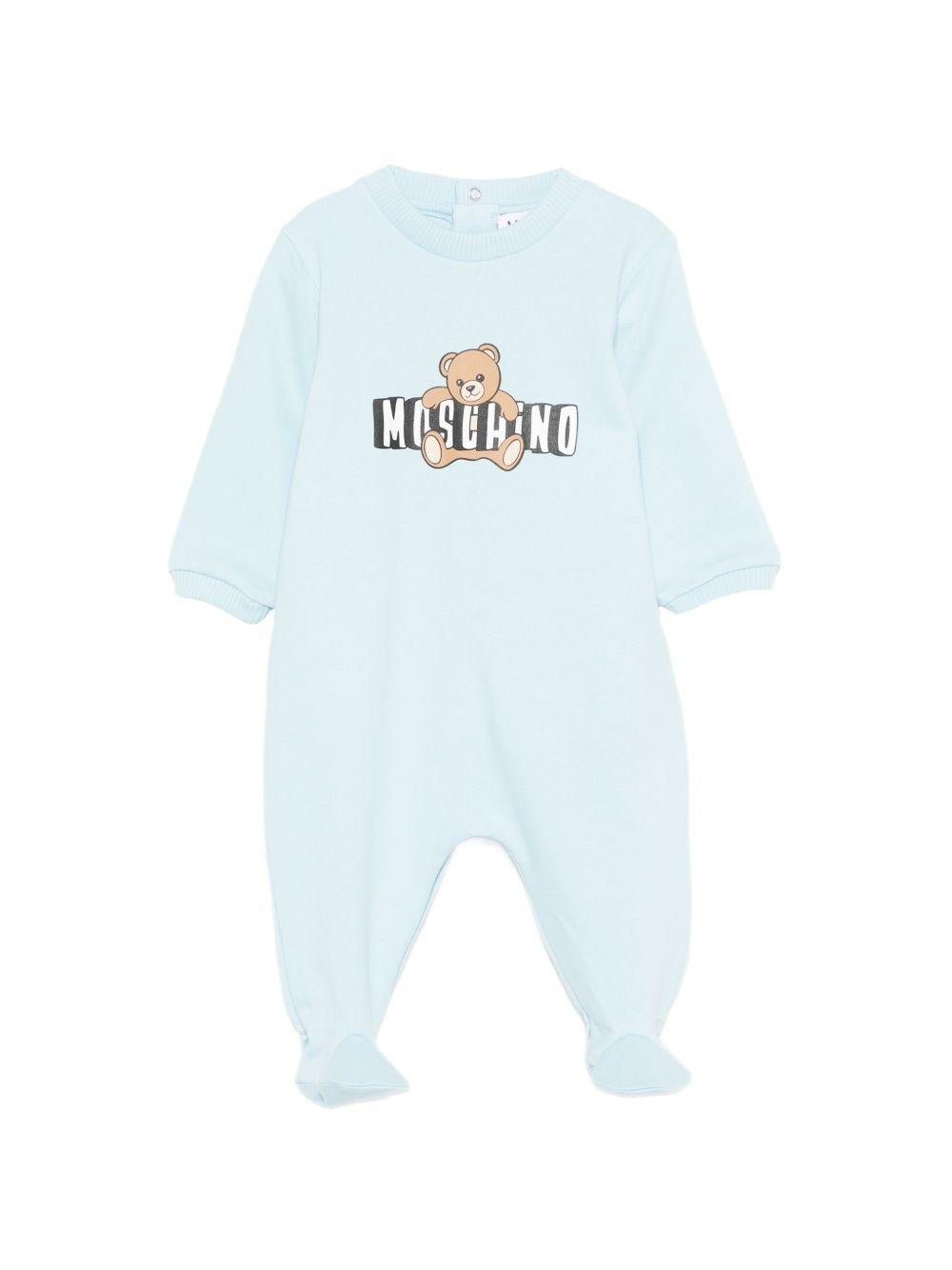 Tutina per neonato Moschino Kids azzurro con stampa orsetto - Rubino Kids