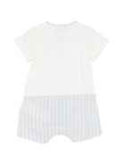 Tutina per neonato Moschino Kids bianca e azzurra con ricamo orsetto - Rubino Kids