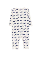 Tutina per neonato Petit Bateau beige con stampa balene all - over - Rubino Kids