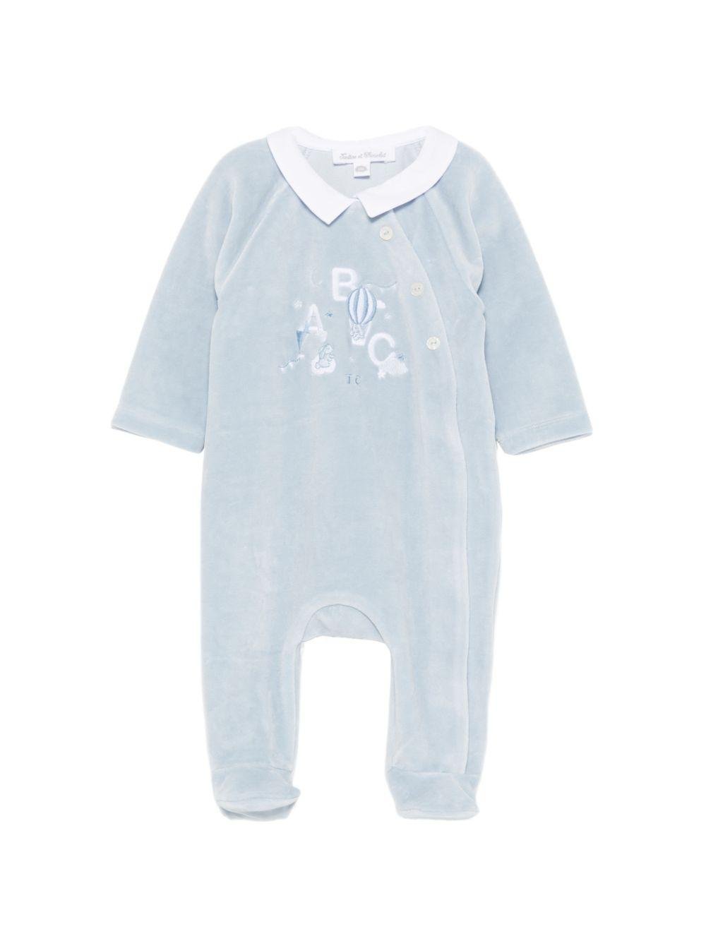 Tutina per neonato Tartine & Chocolat azzurro con dettaglio ricamato - Rubino Kids