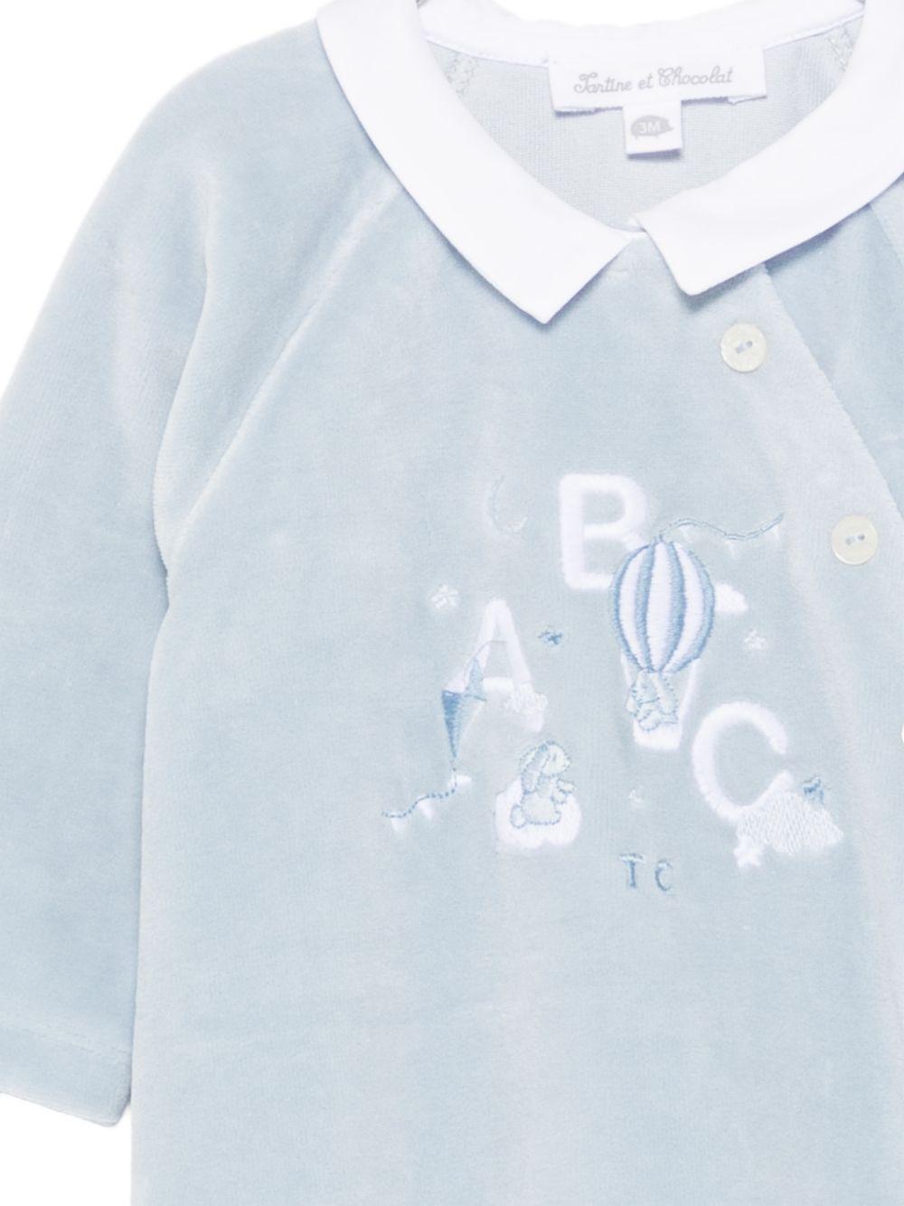 Tutina per neonato Tartine & Chocolat azzurro con dettaglio ricamato - Rubino Kids