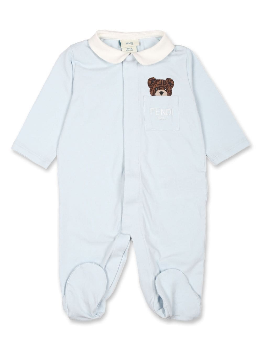 Tutina set neonato per neonato Fendi Kids azzurro con bavaglino - Rubino Kids