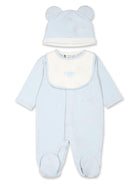 Tutina set neonato per neonato Fendi Kids azzurro con bavaglino - Rubino Kids