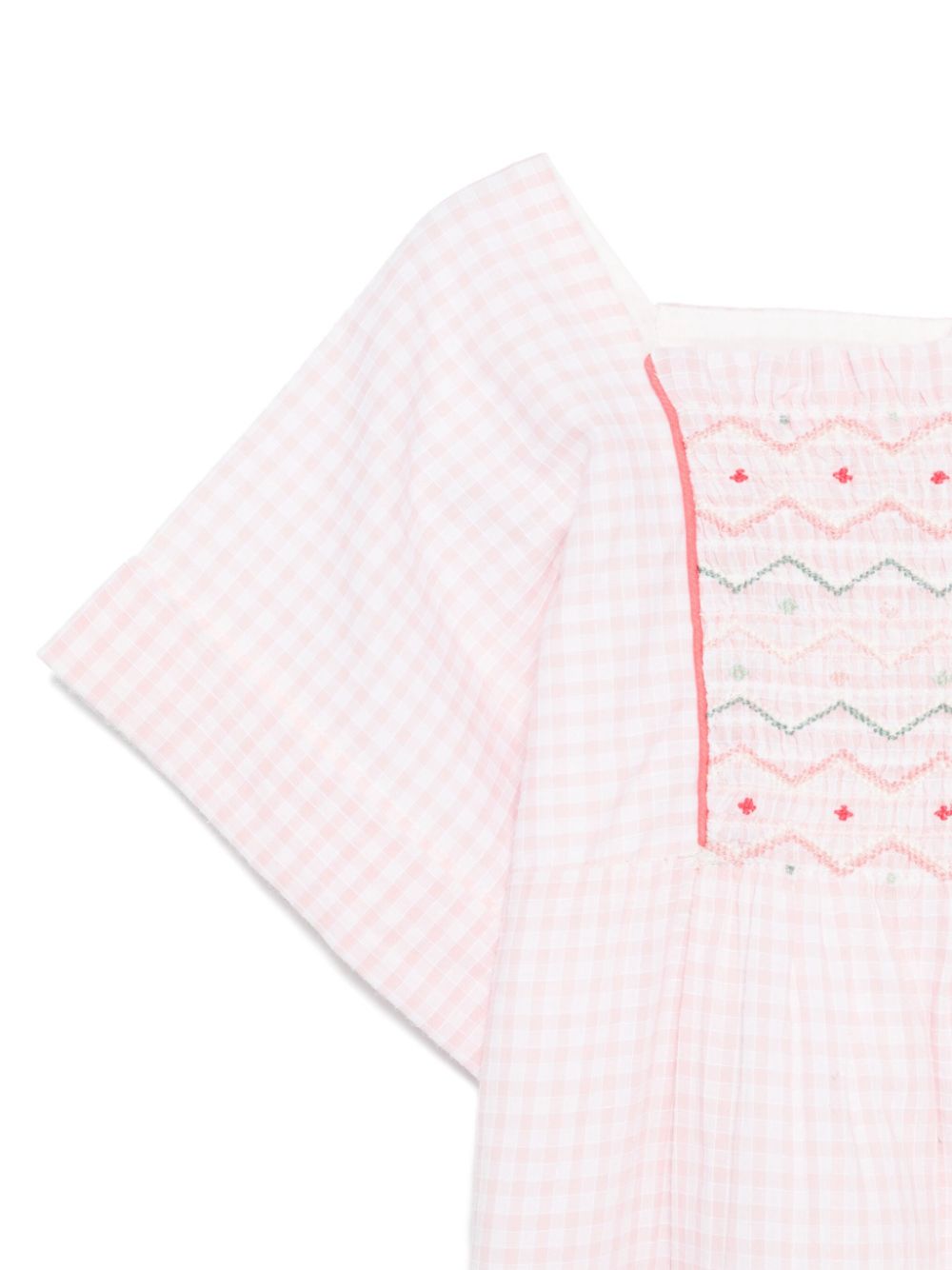 Vestito a quadri per bambina Bonpoint rosa con dettagli smocking - Rubino Kids