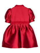 Vestito per bambina Elie Saab Junior rosso con placca logo e finitura satinata - Rubino Kids