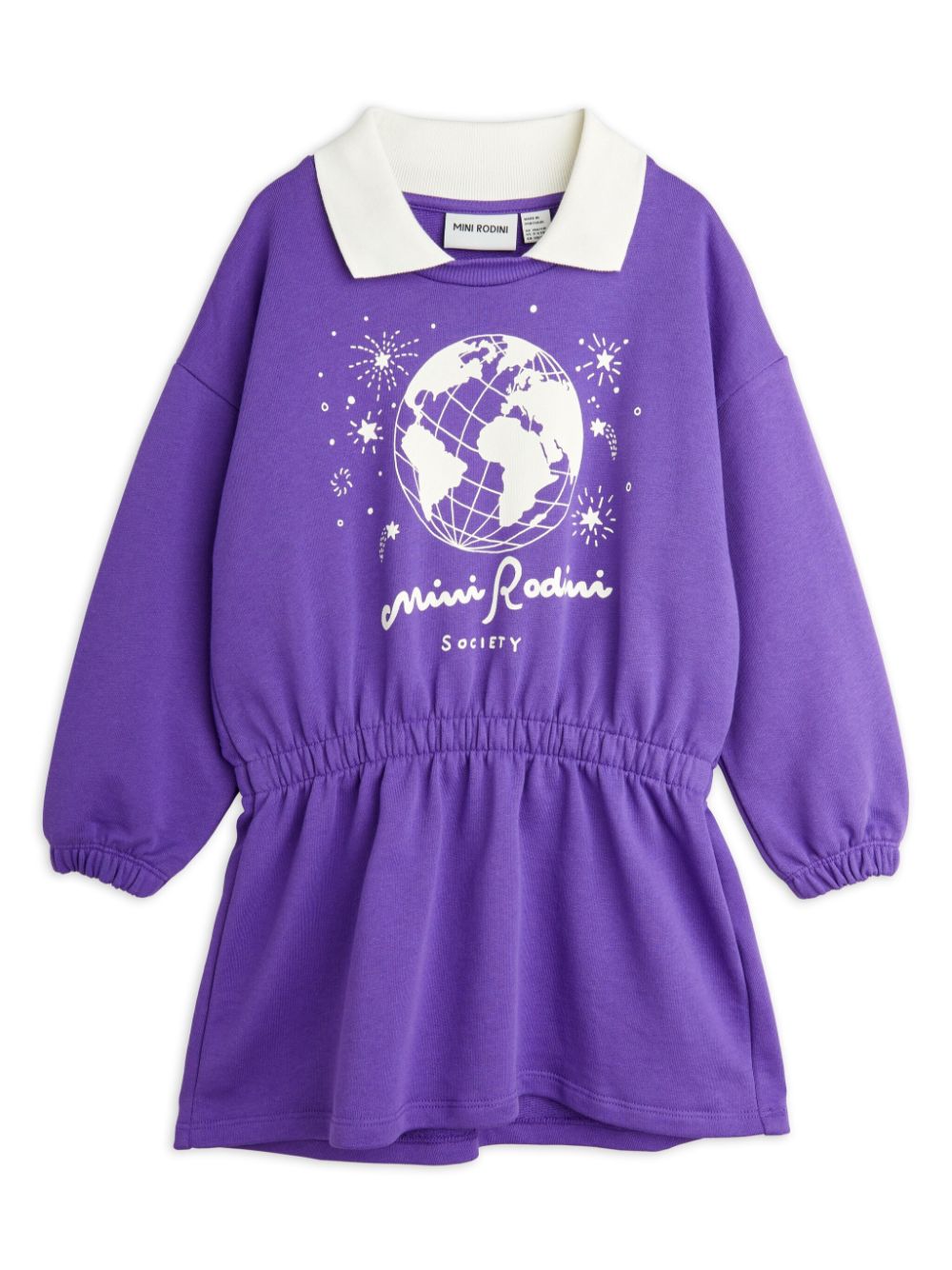 Vestito viola per bambina felpato con logo Mini Rodini - Rubino Kids