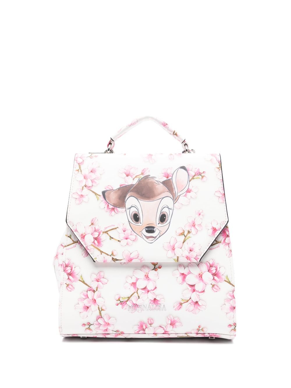 Zaino Bambi MONNALISA x Disney bianco con stampa all - over - Rubino Kids