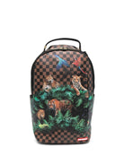 Zaino con stampa di animali selvatici per bambino sprayground kid marrone con finitura texturizzata - Rubino Kids