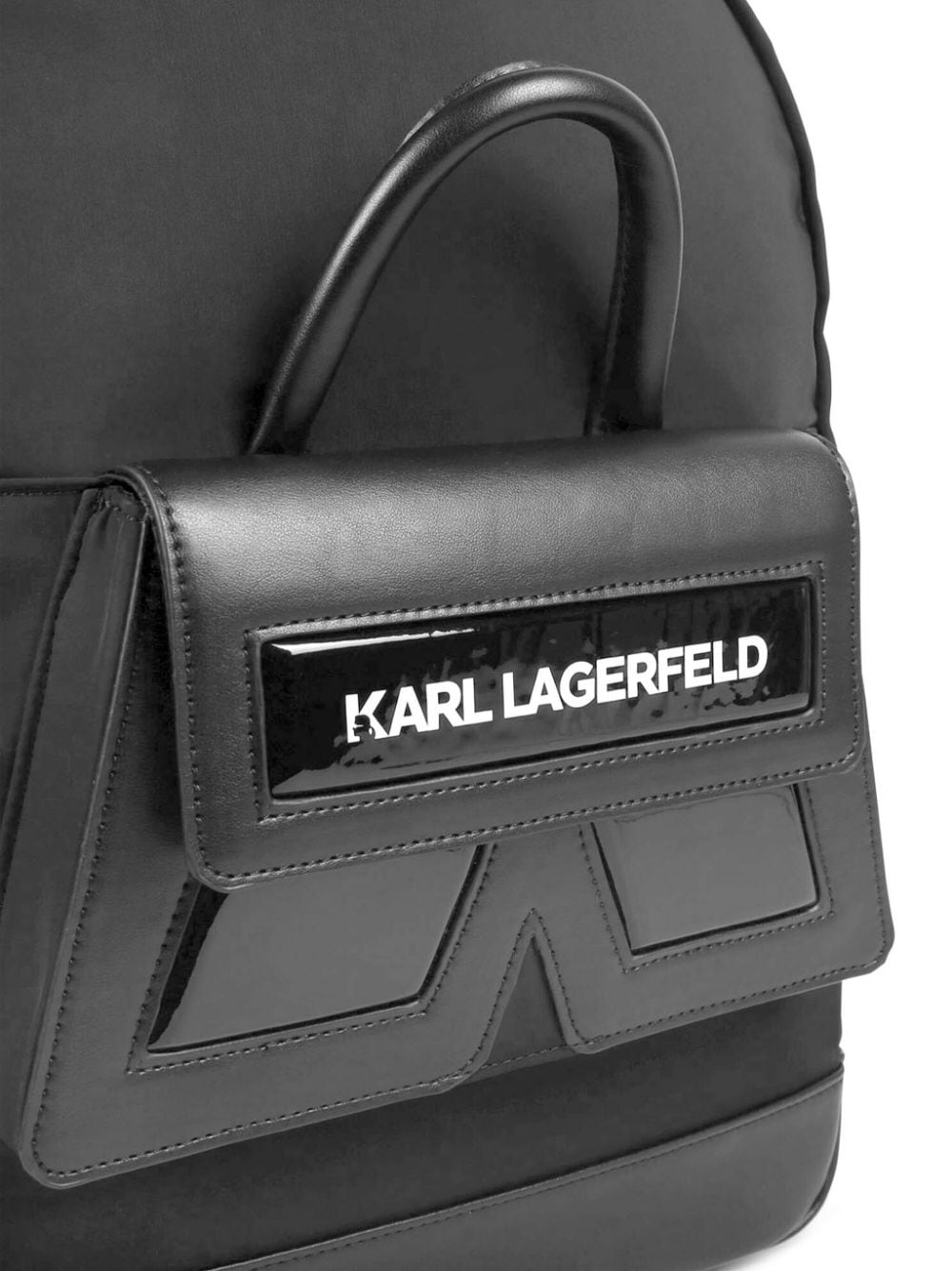 Zaino per bambina Karl Lagerfeld Kids nero con stampa logo sul davanti - Rubino Kids