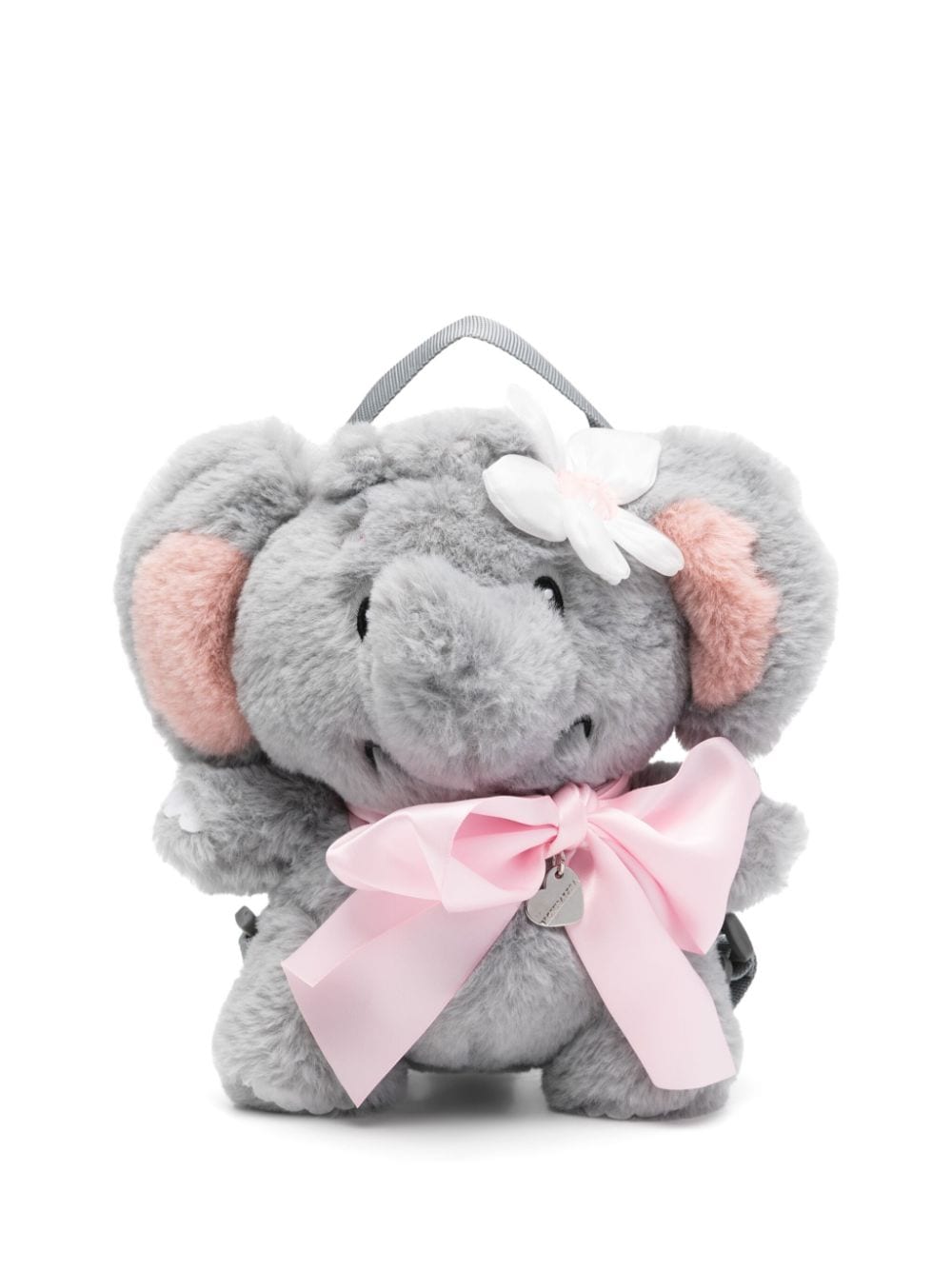 Zaino per bambina Monnalisa Plush Elephant grigio con motivo elefante - Rubino Kids