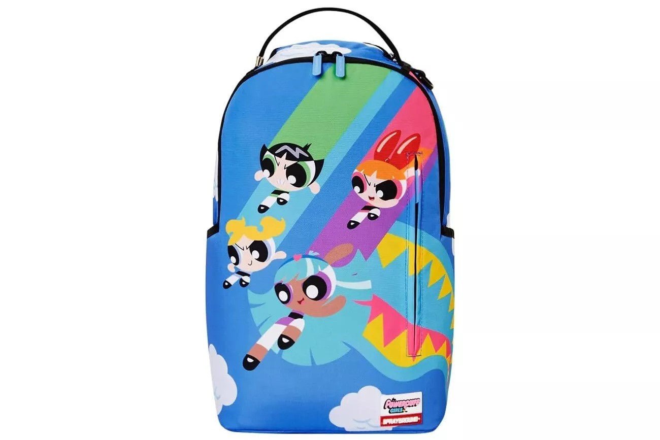 Zaino per bambina Sprayground Kid Superchicche azzurro con stampa grafica - Rubino Kids