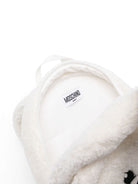 Zaino per bambini Moschino Kids bianco in pelliccia con ricamo Teddy Bear - Rubino Kids