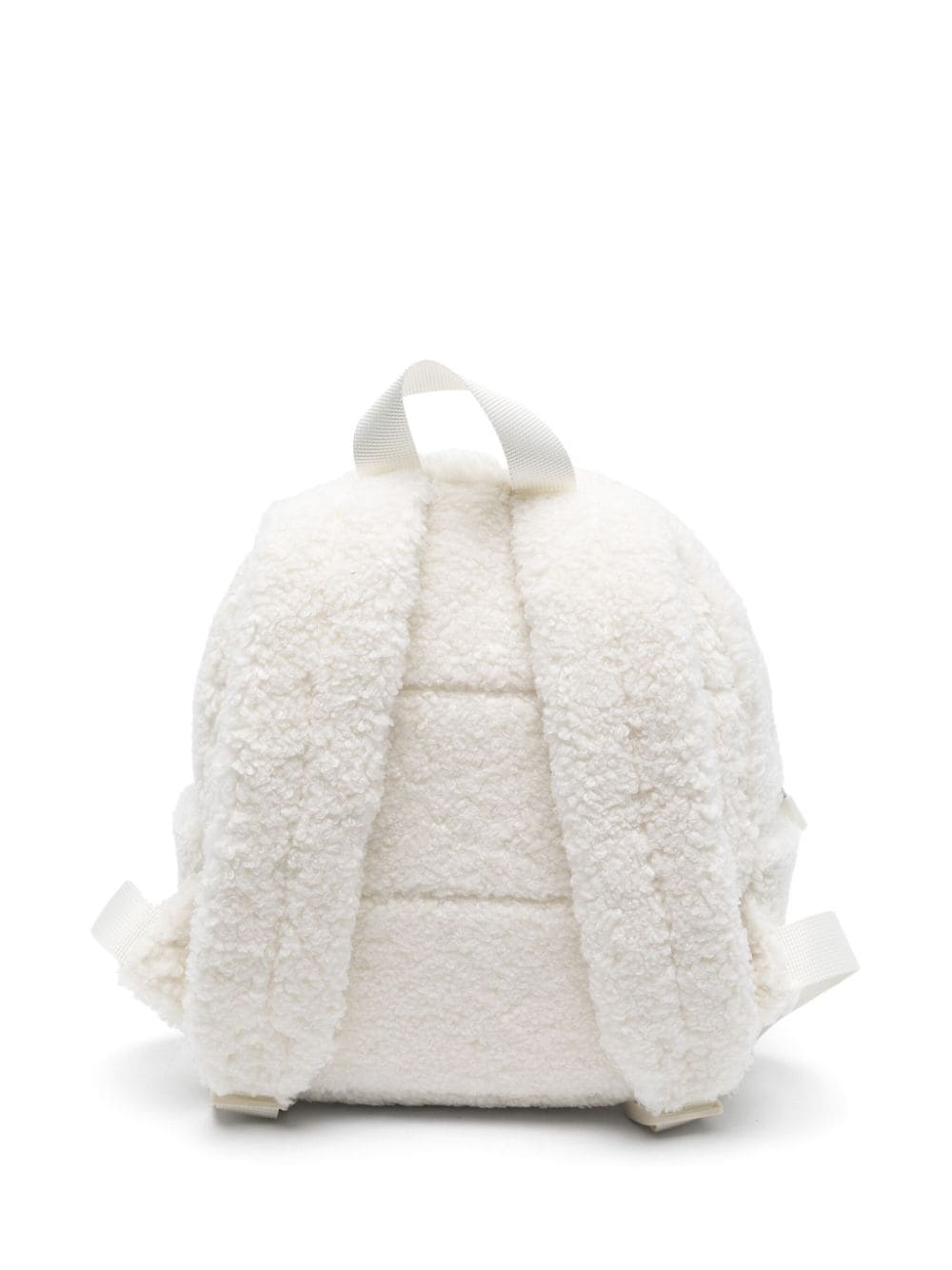 Zaino per bambini Moschino Kids bianco in pelliccia con ricamo Teddy Bear - Rubino Kids