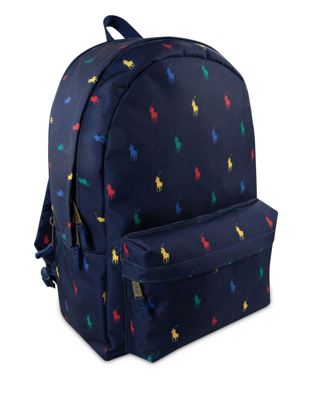 Zaino per bambini Polo Ralph Lauren Kids blu con motivo Polo Pony all - over - Rubino Kids