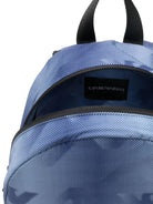 Zaino per bambino Emporio Armani Kids blu con logo aquila all - over - Rubino Kids