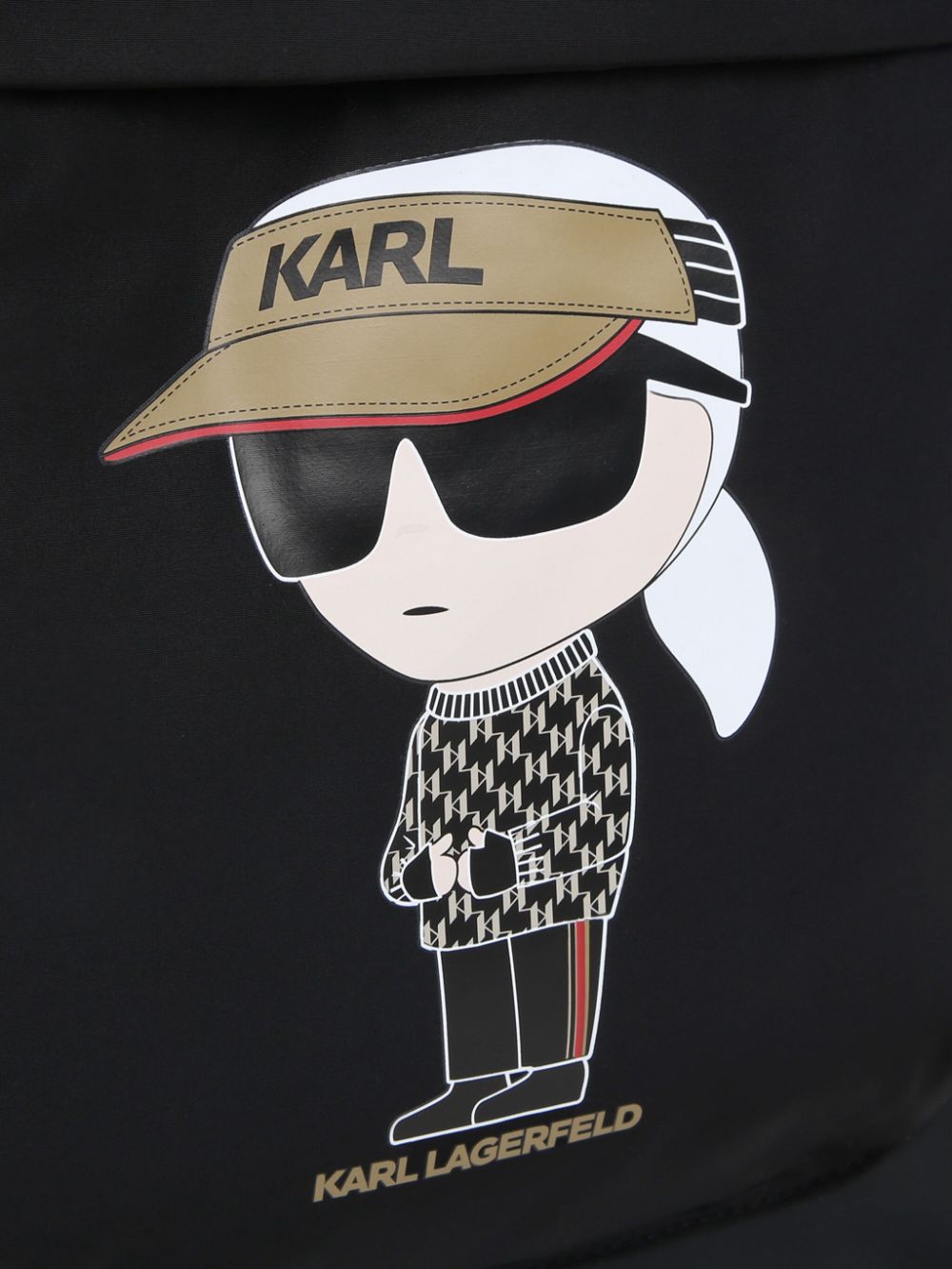 Zaino per bambino Karl Lagerfeld Kids nero con stampa sulla tasca anteriore - Rubino Kids