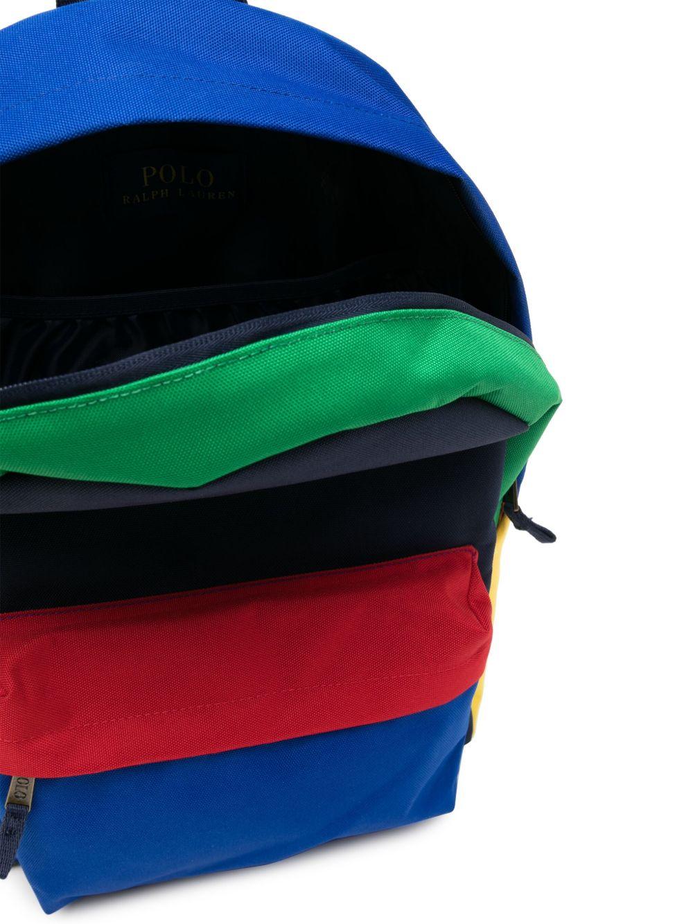 Zaino per bambino Polo Ralph Lauren Kids blu con design color - block Polo Pony - Rubino Kids