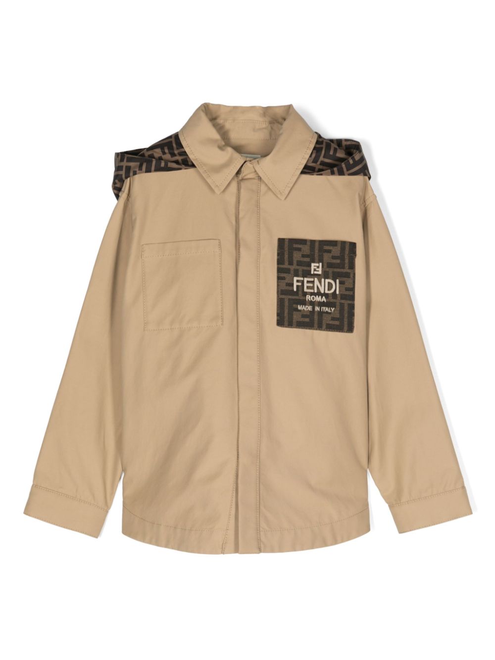 Giacca-camicia junior in gabardina beige - Rubino Kids